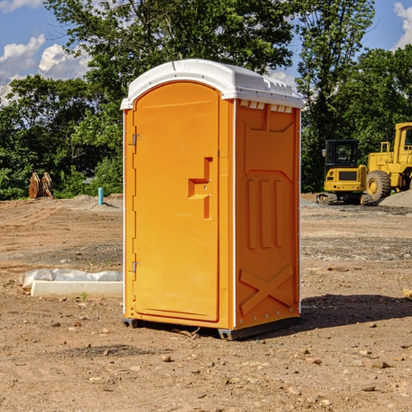 how often are the portable restrooms cleaned and serviced during a rental period in Nelson